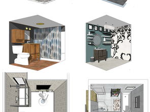 衛具、水具、潔具衛生間浴室SU模型設計圖下載